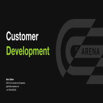 Alexandr Galkin, Competera. Customer Development – the founding story and pra...