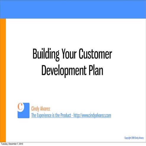 Building Your Customer Development Plan