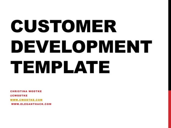 Customer Development Template