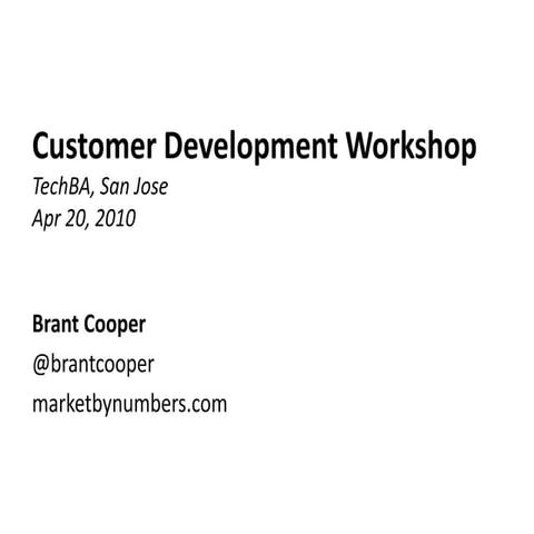 TechBA Customer Development Workshop