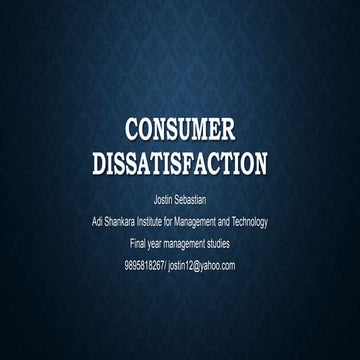 Customer dissatisfaction/ Jostin Sebastian