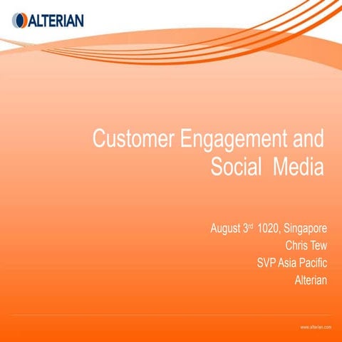 Alterian - Customer Engagement and Social Media - Customer Centricity Confere...