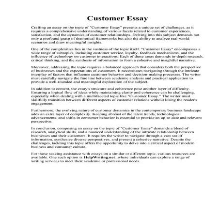 Customer Essay