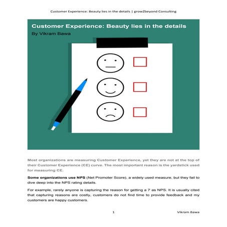 Customer experience: Beauty lies in the Details