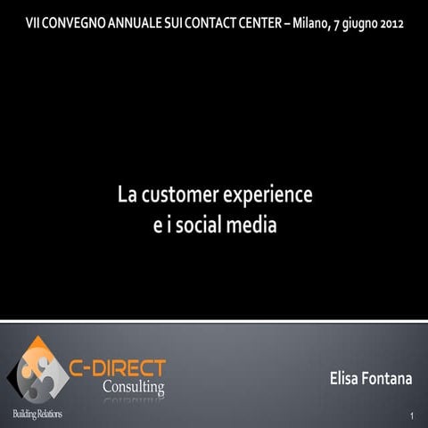 Customer experience e social networks