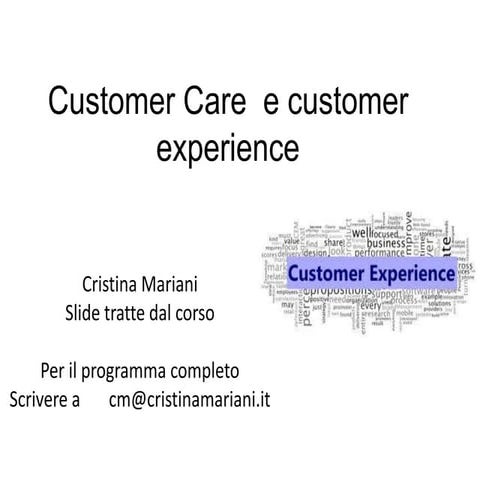 Customer experience in italiano