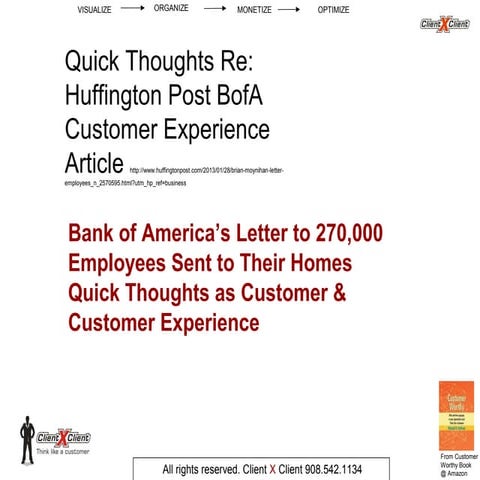 Customer experience letter Bank of America thoughts