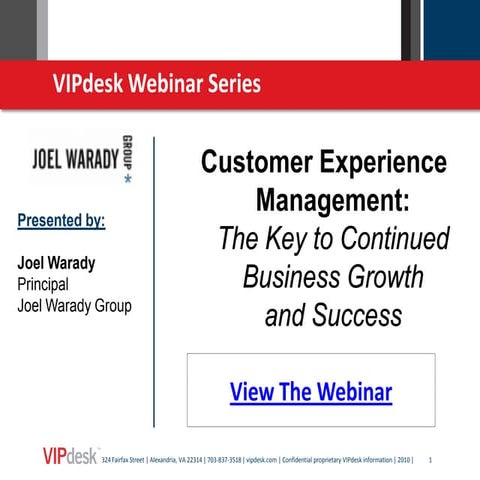 Customer Experience Management: The Key to Continued Business Growth and Succ...