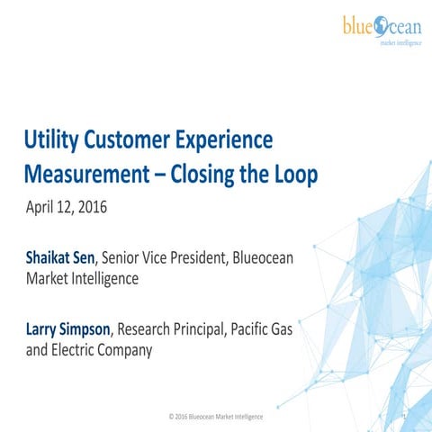 Customer experience measurement in the utilities industry – closing the loop