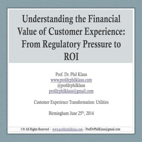 Customer experience transformation  utilities june 25th 2014  copy