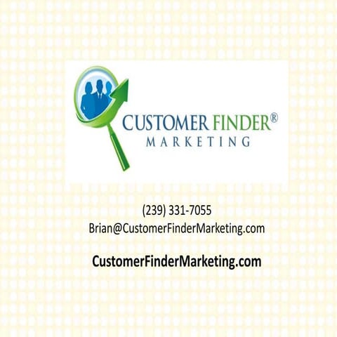 Customer Finder Marketing Brand Optimization PowerPoint
