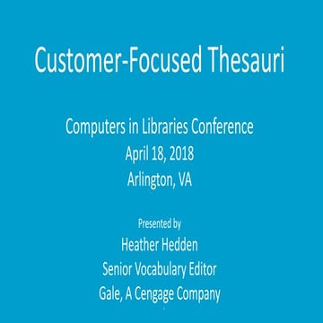 Customer-Focused Thesauri