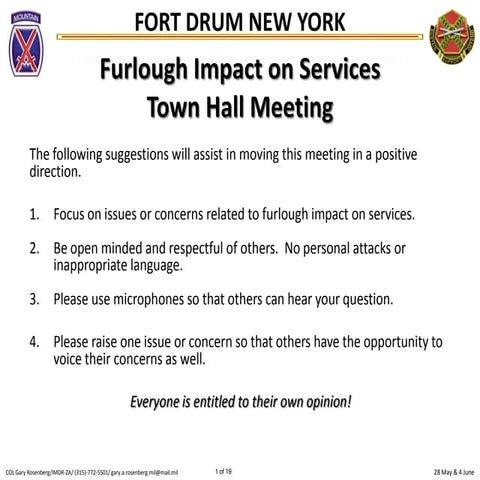 Customer Furlough Townhall