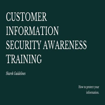 Customer information security awareness training