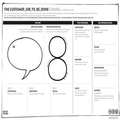 The Customer Job To Be Done Canvas - Prototype