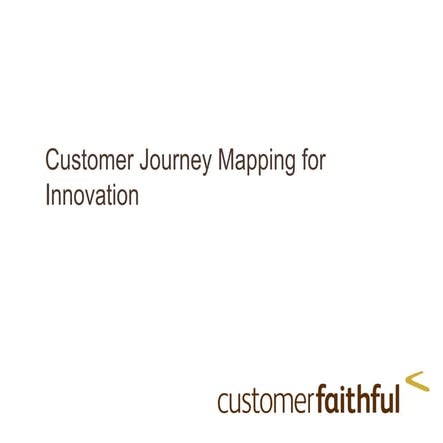 Innovating with Customer Journey Maps
