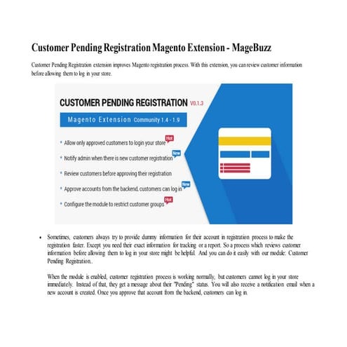 Customer pending registration magento extension magebuzz