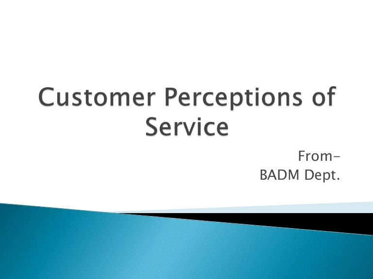 Customer Perceptions Of Service