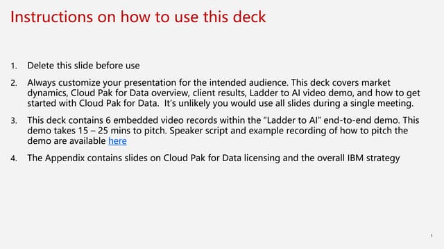 Customer Presentation - IBM Cloud Pak for Data Overview (Level 100).PPTX