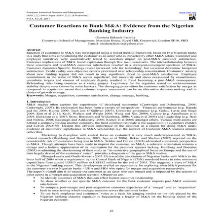 Customer reactions to bank m&a