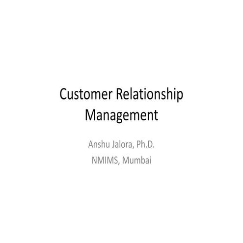 Customer Relationship Management