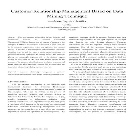 Customer relationship management