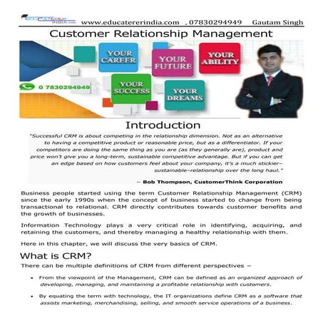Customer relationship management