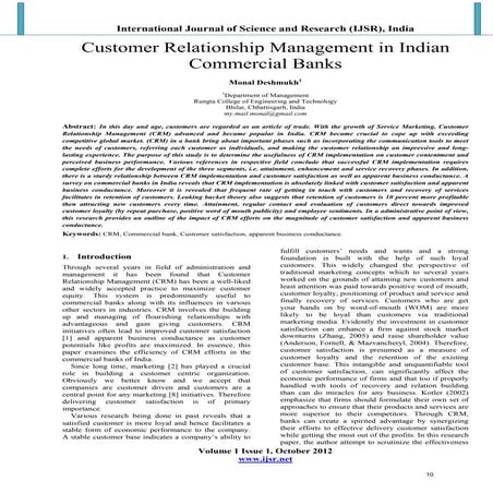 Customer Relationship Management in Banking Industry | PDF