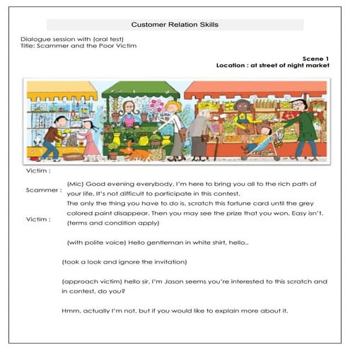 Dialogue Session Between scammer, victim, police