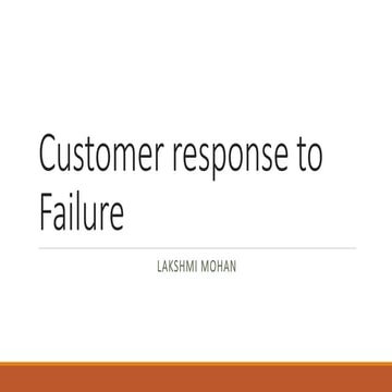 Customer response to Service failure