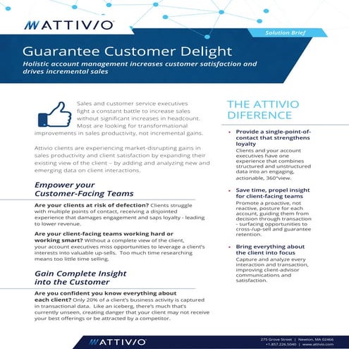 Customer Retention & Upsell Solution Brief