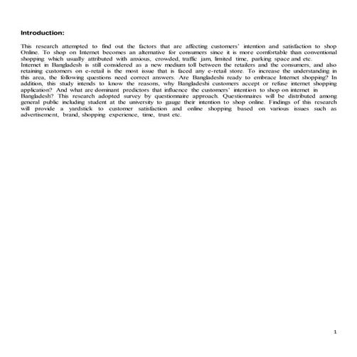 Customer satisfaction on online shopping in bangladesh