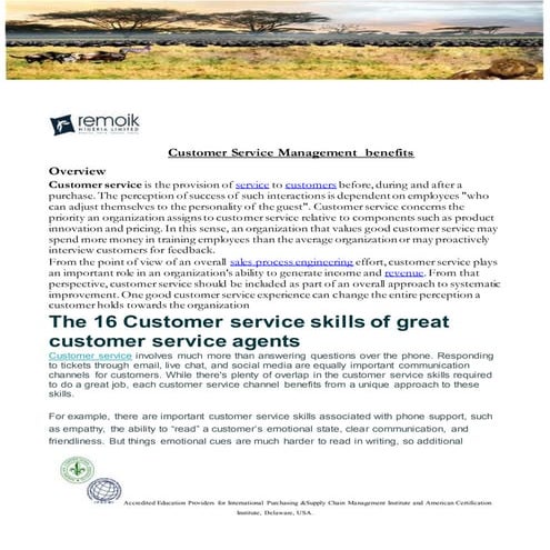 Customer service Management