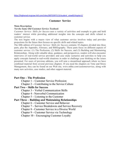 Customer service coursework