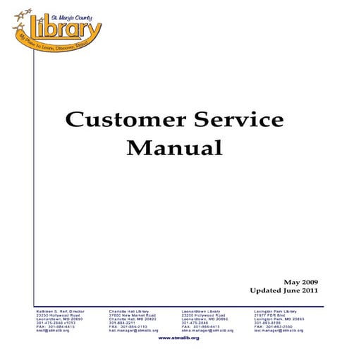 Customer service policy manual un11