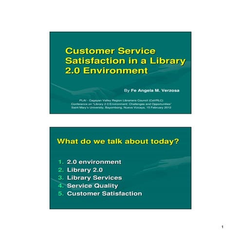 Customer service satisfaction in a library 2.0 environment