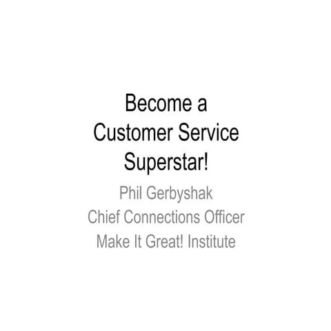 Customer Service Superstar - Customer Service Training