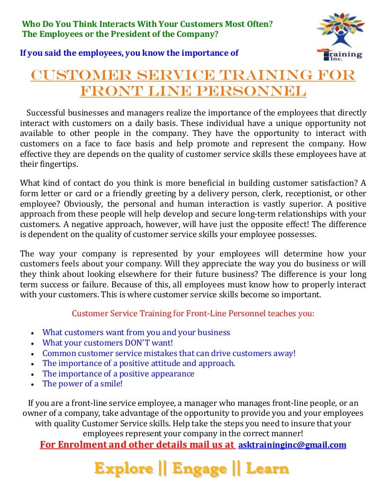 customer service training for front of the house what skills do customer service need