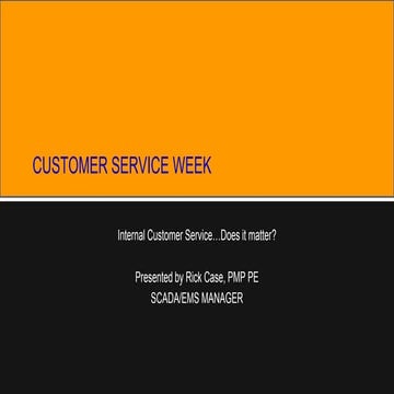 Customer service week   internal customer service does it matter