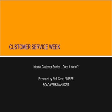 Customer service week   internal customer service does it matter