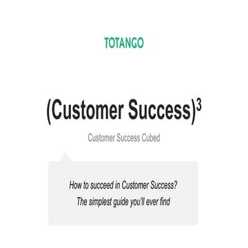 Customer Success Cubed - The Simplest Guide you will ever Find