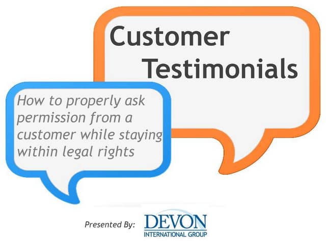 Customer testimonial