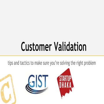 Customer validation 101