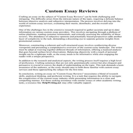 Custom Essay Reviews. Custom Essays Review Best Essay Service Mba Editing - Essay Writing ...