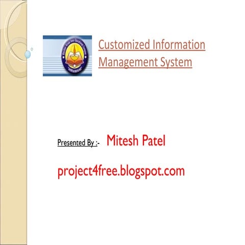 Customised information system