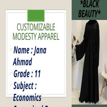 Customizable Modesty Apparel project in business | PPTX