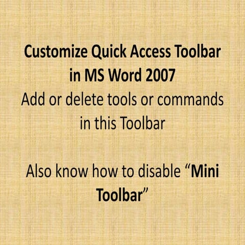 How to Customize quick access toolbar | PPTX