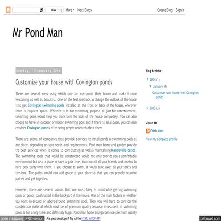 Customize your house with covington ponds