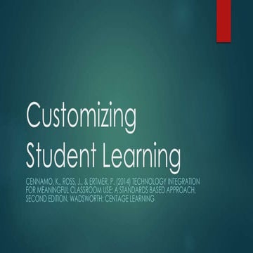 Customizing student learning