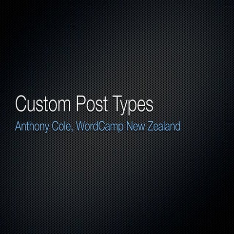 Custom Post Types in WordPress
